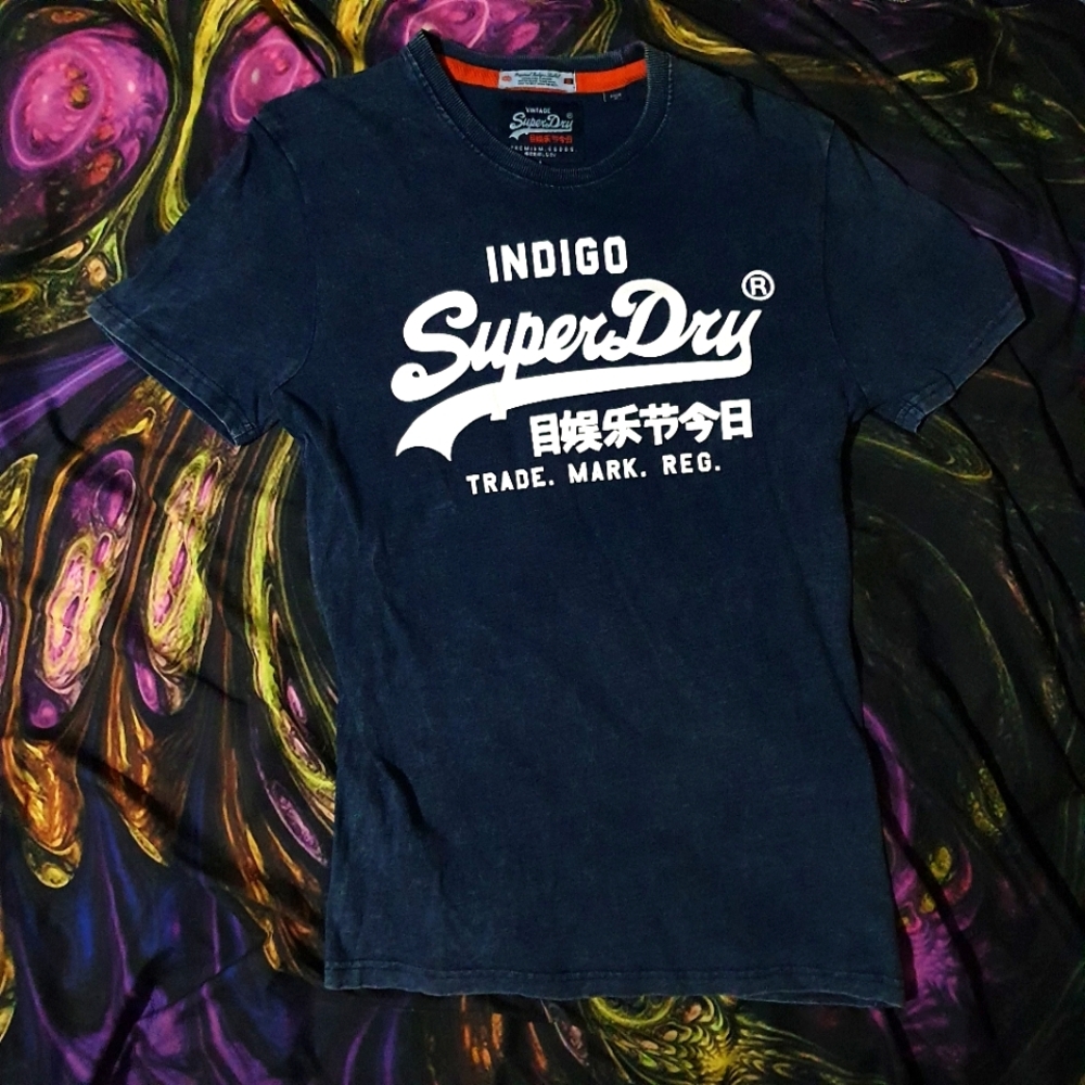 M - Superdry Indigo Premium Goods Reg. Trademark Denim Blue